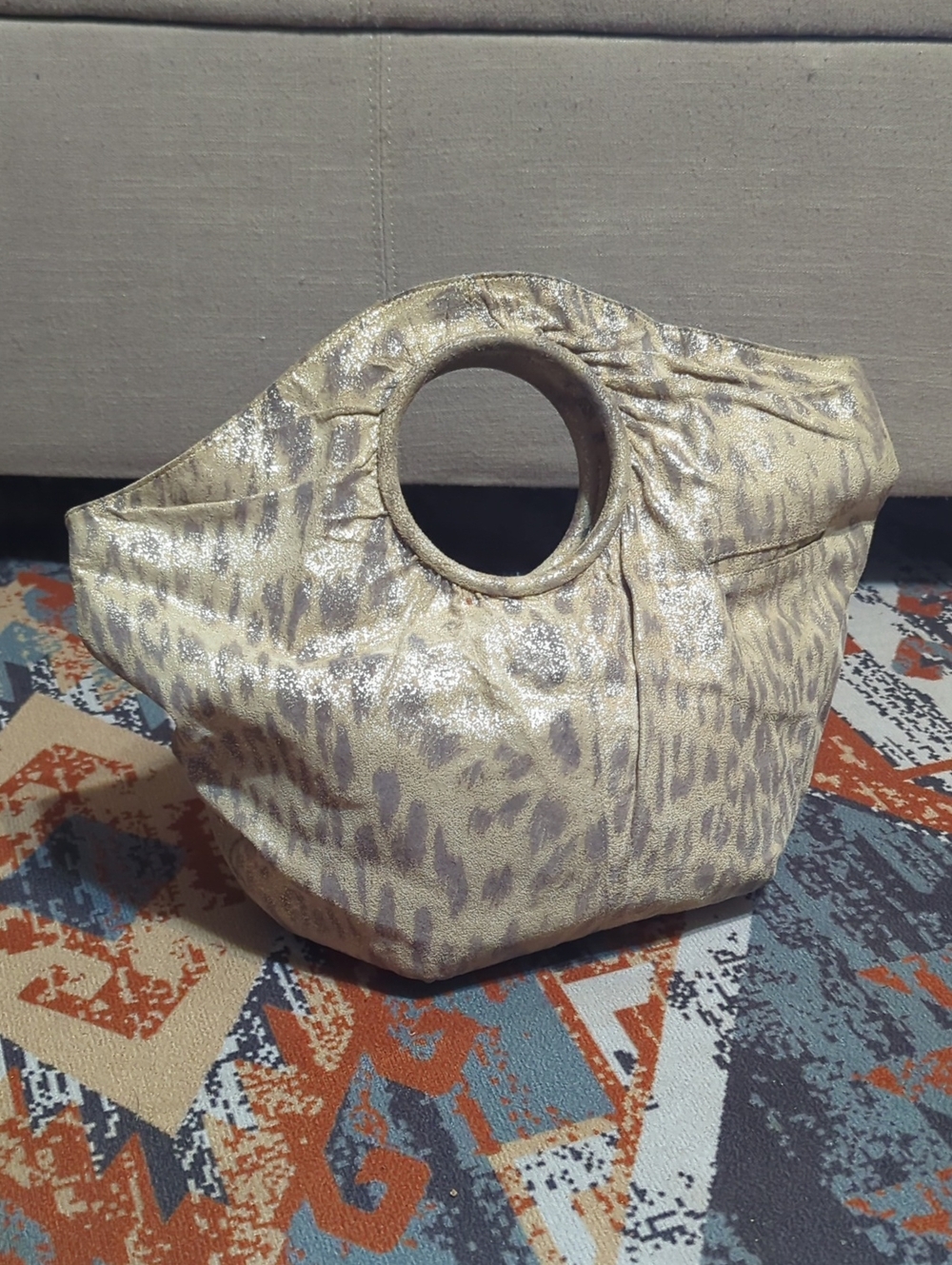 y2K HOBO Giorgia Handbag/metallic shimmer buffed leopard Leather Limited Edition